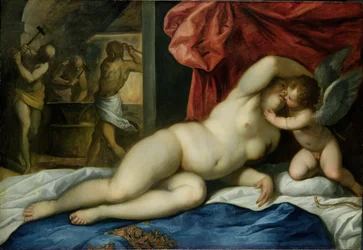 Venus en Amor in de smidse van Vulcanus, ca. 1600